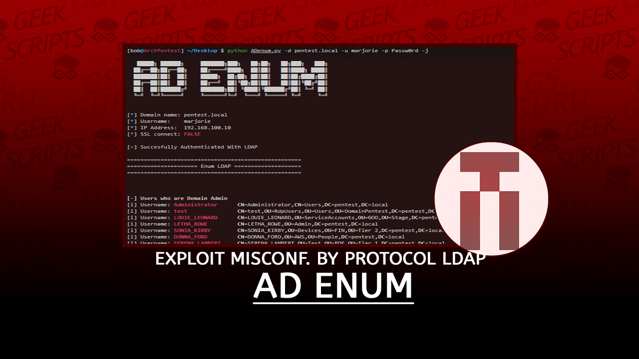 AD Enum Exploit Misconfiguration through the Protocol LDAP