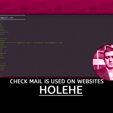 Holehe Check if the Mail is Used on Different Sites