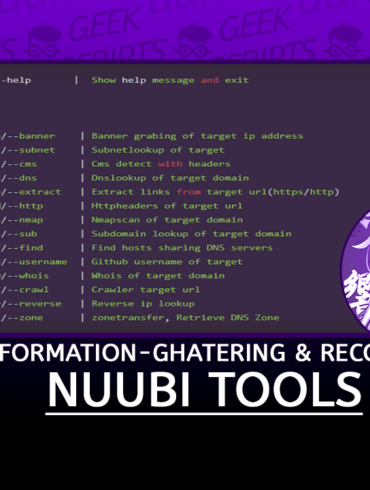 Nuubi Tools Information-ghatering & Scanner & Recon