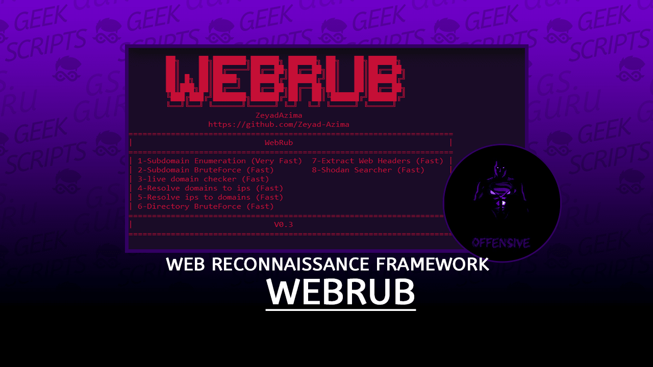 WebRub Web Reconnaissance Framework