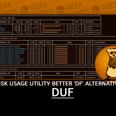 Duf Disk Usage Free Utility df Alternative