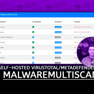 MalwareMultiScan Self-hosted VirusTotal MetaDefender