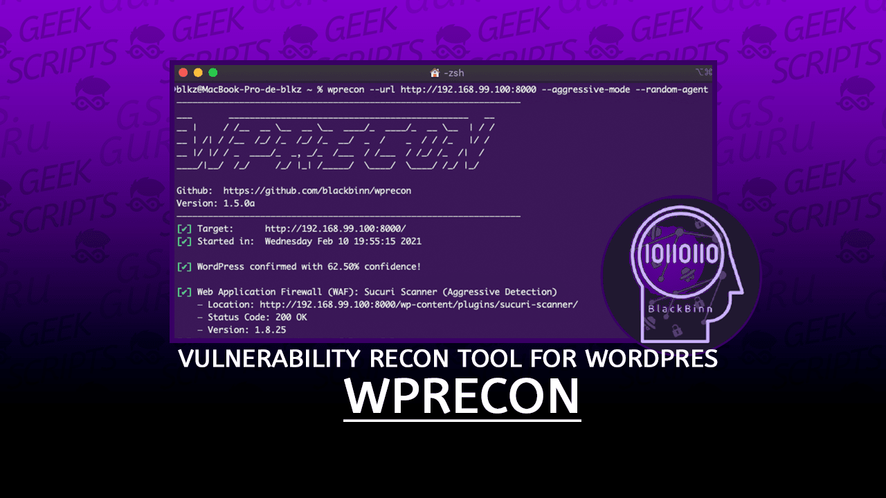 WPrecon Vulnerability Recognition Tool for WordPress