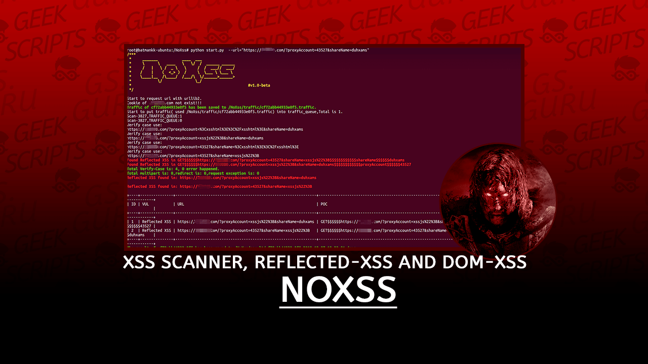 NoXss Faster XSS Scanner Reflected-XSS DOM-XSS
