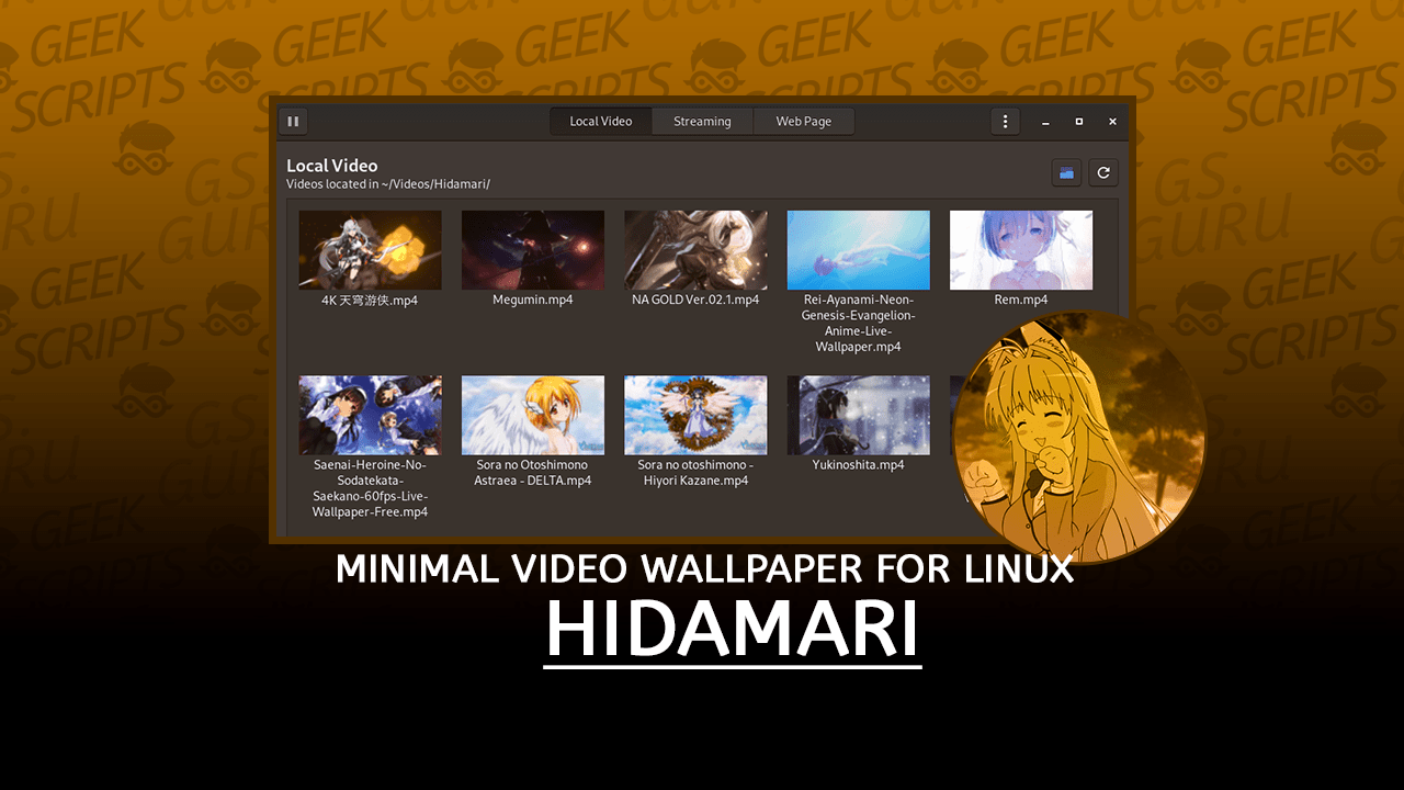 Hidamari Minimal Video Wallpaper for Linux
