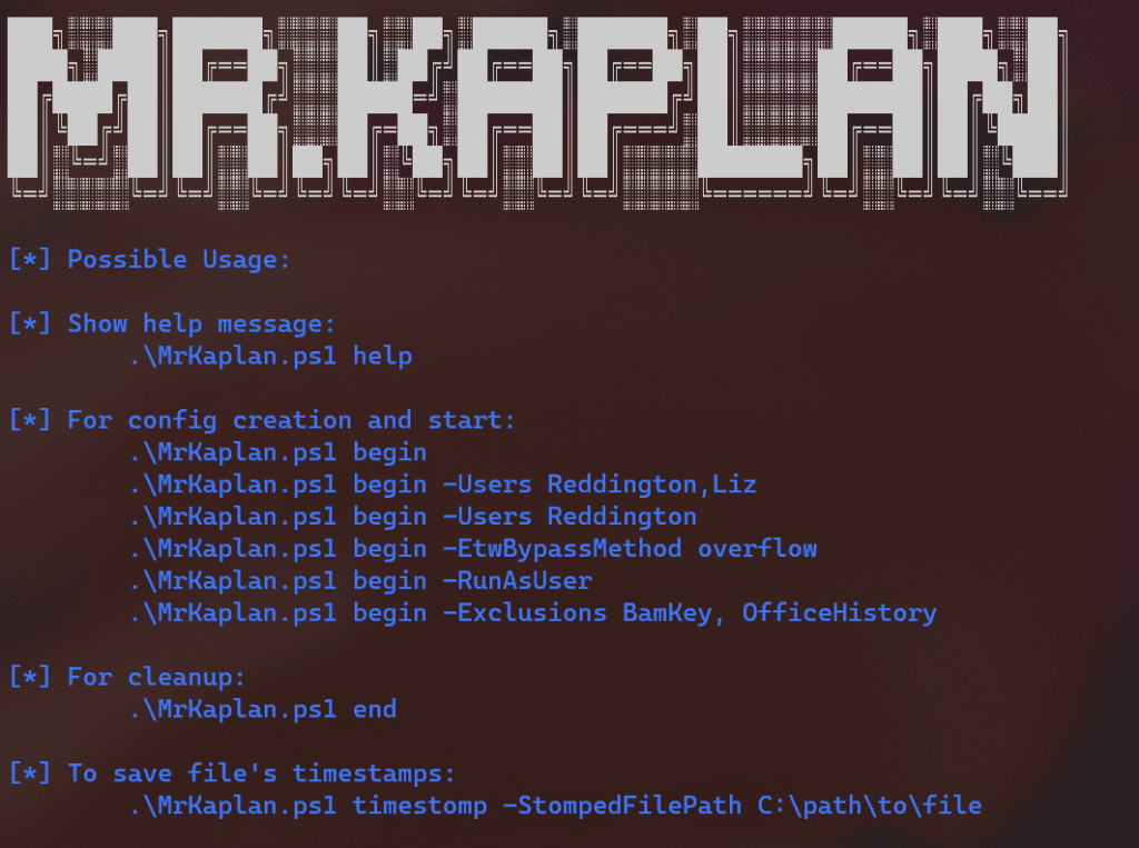 MrKaplan user interface