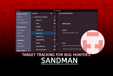 Sandman A Target Tracking for Bug Hunter's and Pentesters