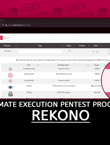 Rekono Automate Execution of Pentesting Processes