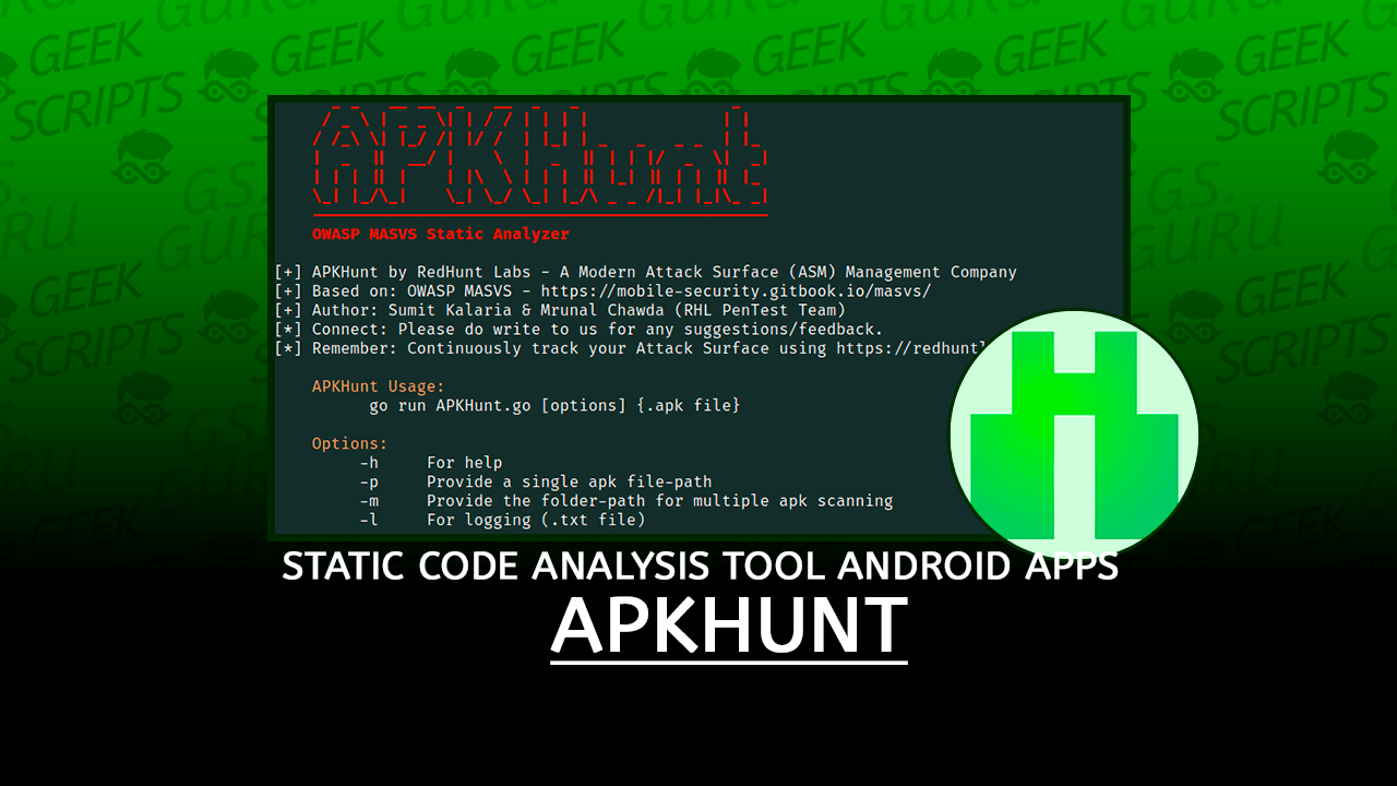 APKHunt Static Code Analysis Tool for Android Apps