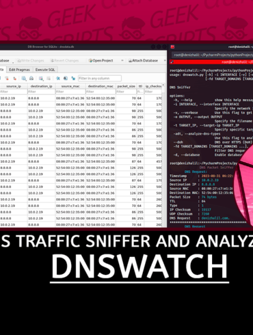 DNSWatch DNS Traffic Sniffer and Analyzer