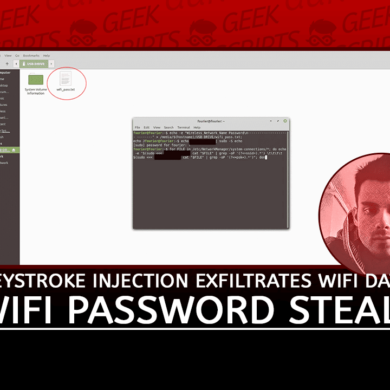 WiFi Password Stealer Keystroke Injection Tool that Exfiltrates Stored WiFi Data
