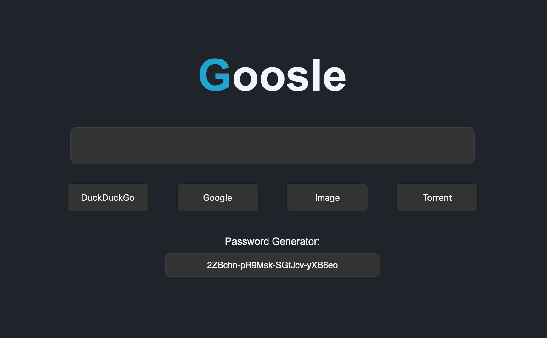 Goosle main interface