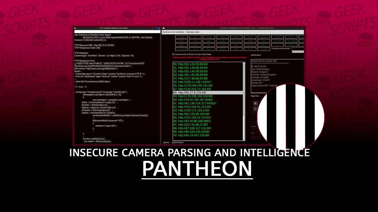 Pantheon Insecure Camera Parsing and Intelligence